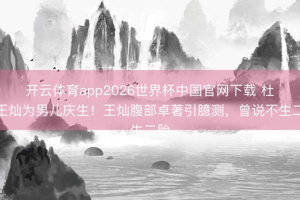 开云体育app2026世界杯中国官网下载 杜淳王灿为男儿庆生！王灿腹部卓著引臆测，曾说不生二胎