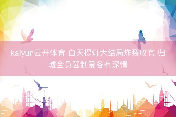 kaiyun云开体育 白天提灯大结局炸裂收官 归墟全员强制爱各有深情