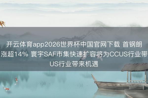 开云体育app2026世界杯中国官网下载 首钢朗泽盘中涨超14% 寰宇SAF市集快速扩容将为CCUS行业带来机遇