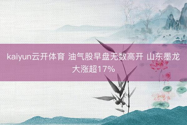 kaiyun云开体育 油气股早盘无数高开 山东墨龙大涨超17%